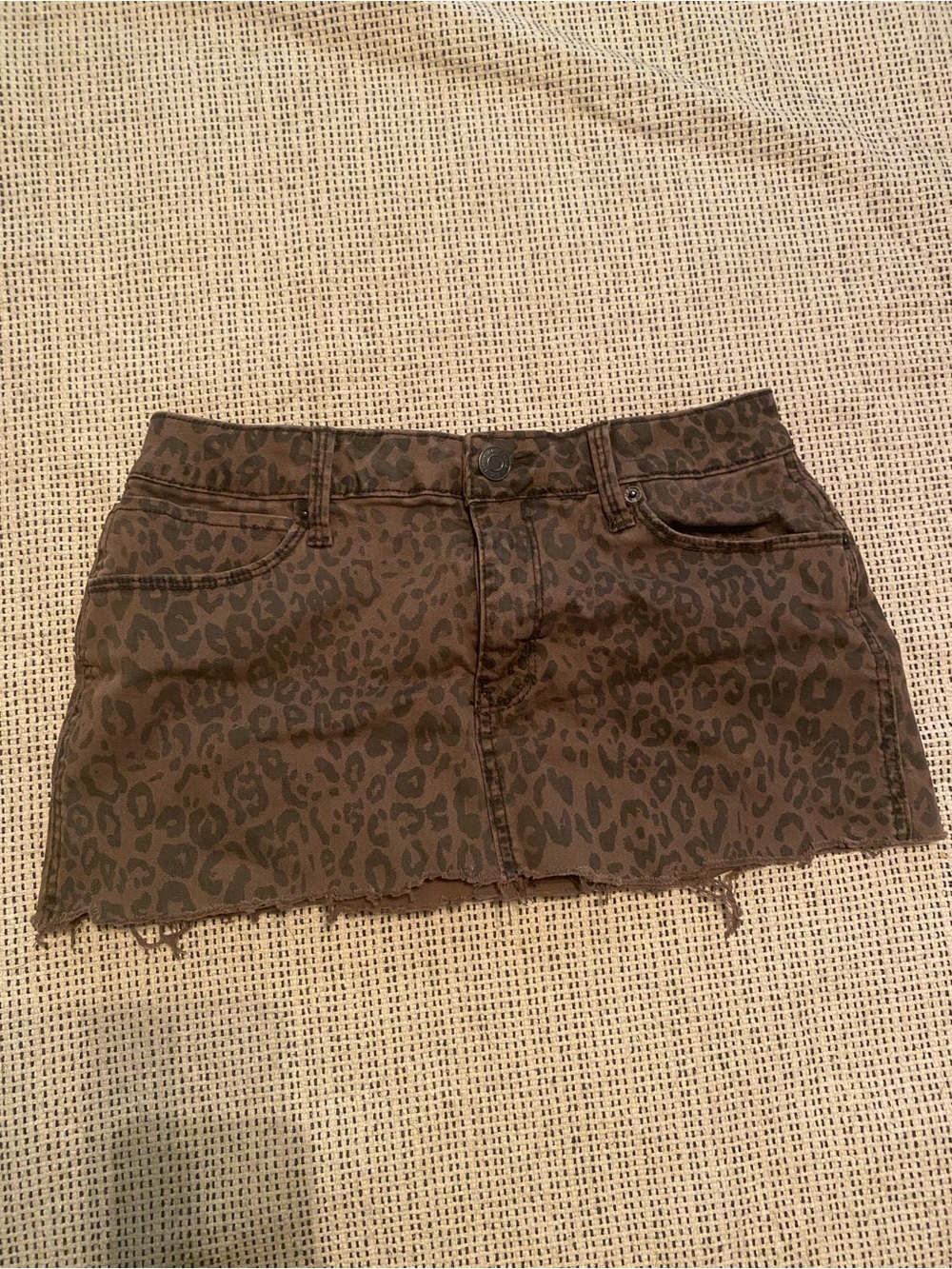 Mudd Brown Leopard-Print Mini Skirt
